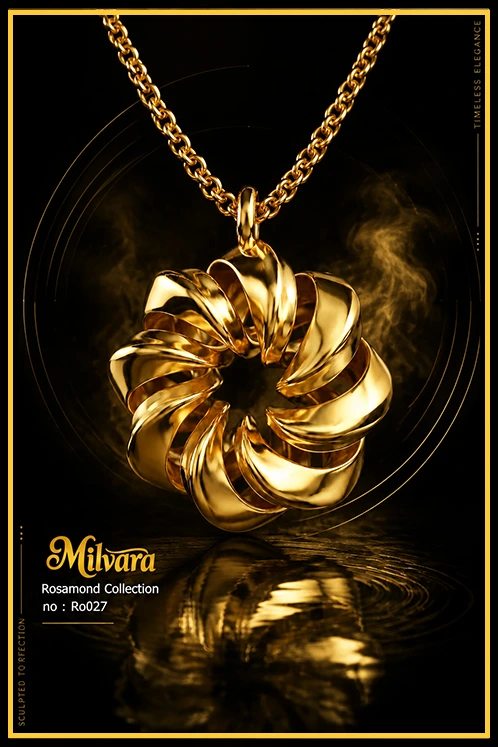 خرید گردنبند طلا حجمی خاص زنانه میلوارا
