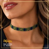 نمای بسته چوکر ظریف و هندسی میلوارا روی گردن، کالکشن رها مدل RCGA027