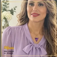 گردنبند لوکس زنانه کریستال بنفش کالکشن رها میلوارا